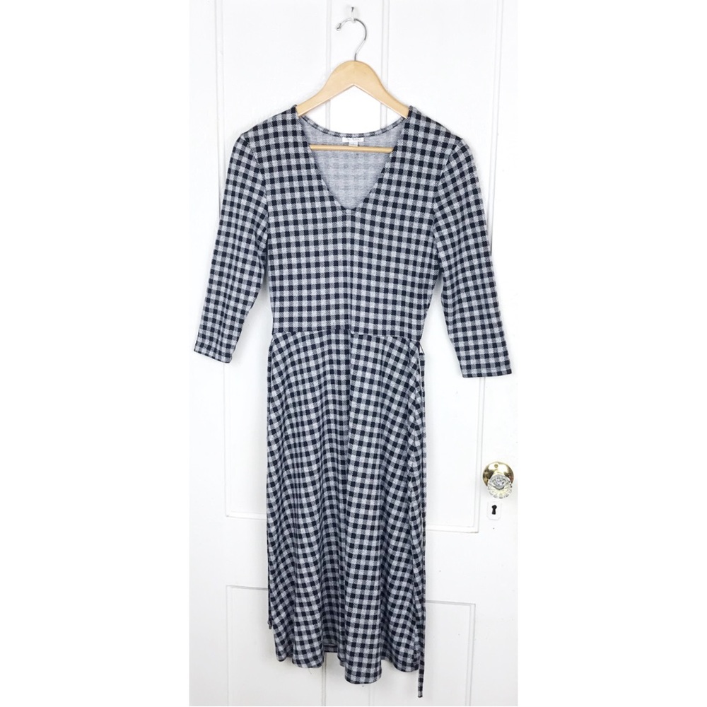 olivia matthews size S : v-neck gingham patterned cottagecore summer fall dress